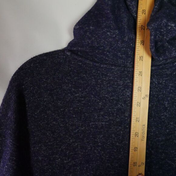 Market & Spruce Womens Size L Hoodie Navy Soft Knit Drawstrng Pullover Pockets - Picture 11 of 13